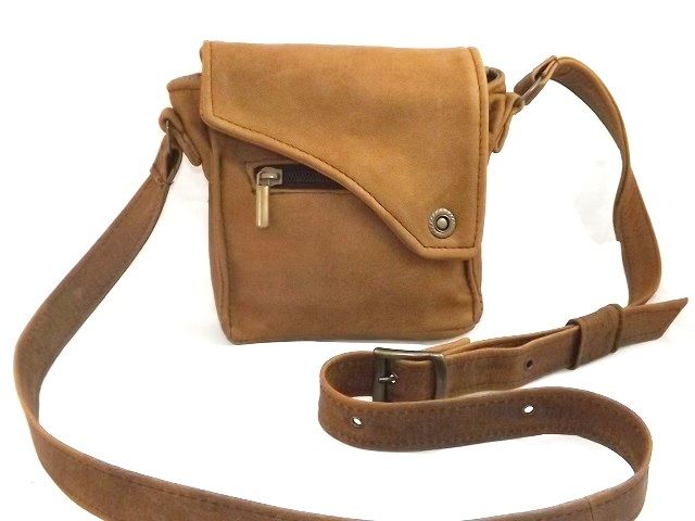 Man's Shoulder Bag Genuine Leather Veal, Mod. : Dumbo Mini - Sand