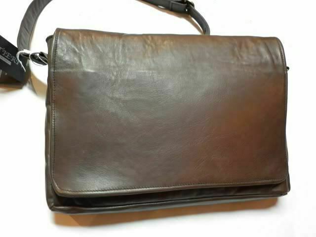 MEN'S SHOULDER BAG IN REAL LEATHER, MOD: GIO - MORO
