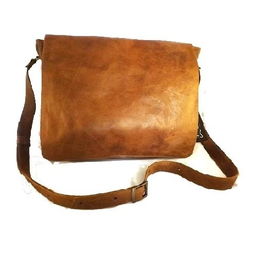 BORSA TRACOLLA UOMO MESSENGER IN VERA PELLE DI VITELLO- ALFRED-CUOIO VINTAGE