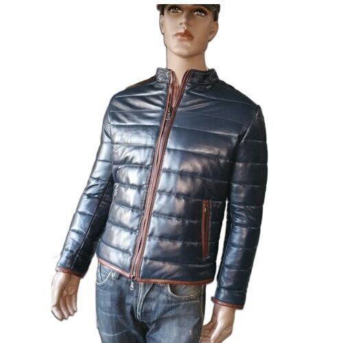 Jacket-Vest Man Model Bomber Genuine Leather Mod. : Jams016 Bicolour