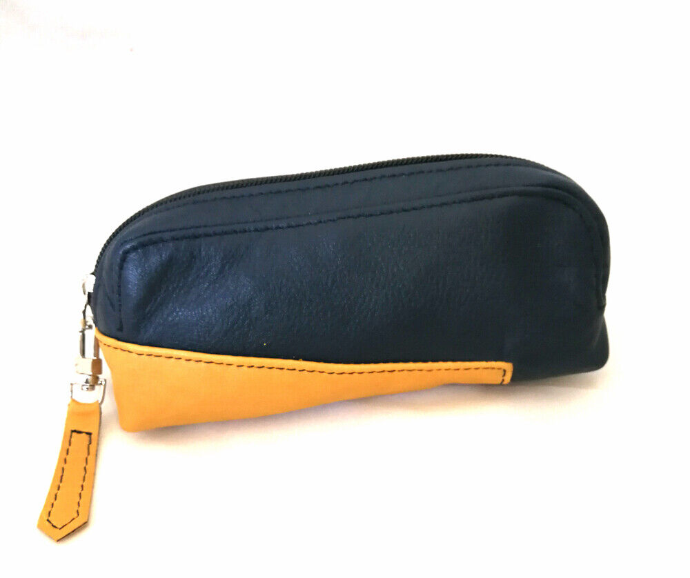 POCHETTE  CON PORTACHIAVI INTEGRATO IN VERA PELLE UOMO MOD: KIM BLU