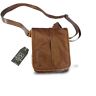 Bolso Hombre Hombro Piel Auténtica Color Marrón Cuero, Mod: Jefe-Mar