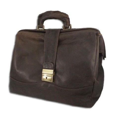 Medical Bag Leather with Back Pocket, Mod. : Bag Viareggio-Moro