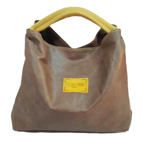 BORSA DA DONNA IN PELLE COLOR MARRONE MOD LINDA ARTIGIANATO ITALIANO