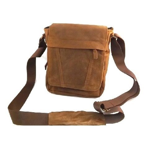 Bolso Bandolera Hombre Bag de Piel Auténtica Ternera, Modelo: Crat - Vintage