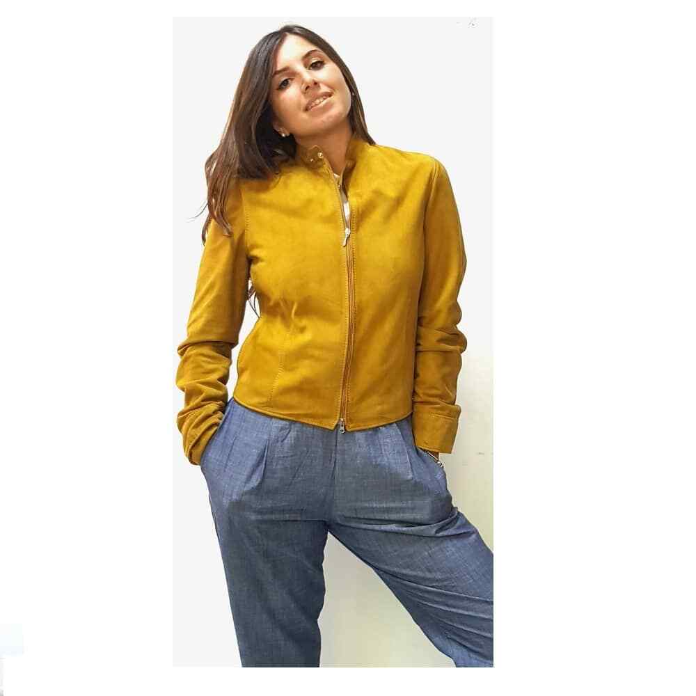 GIACCA IN VERA PELLE DA DONNA, MOD: GIUBBINO IN CAMOSCIO -ELIS016