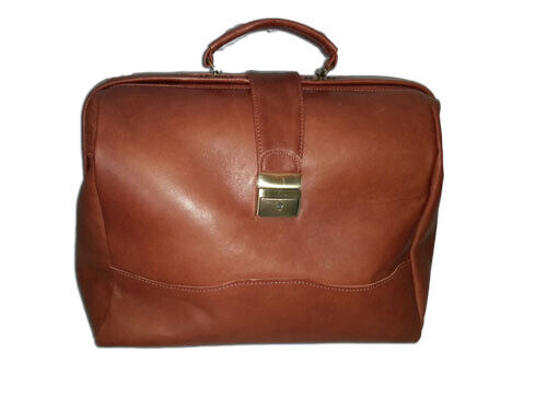 BORSA DA MEDICO IN CUOIO VERO ARTIGIANATO ITALIANO, MOD: CHERRY- MARRONE CUOIO