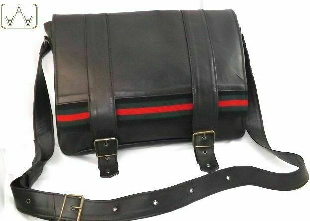 MÄNNERKREUZTASCHE AUS SCHWARZEM KALBLEDER, MOD: DOPPELSCHWARZ