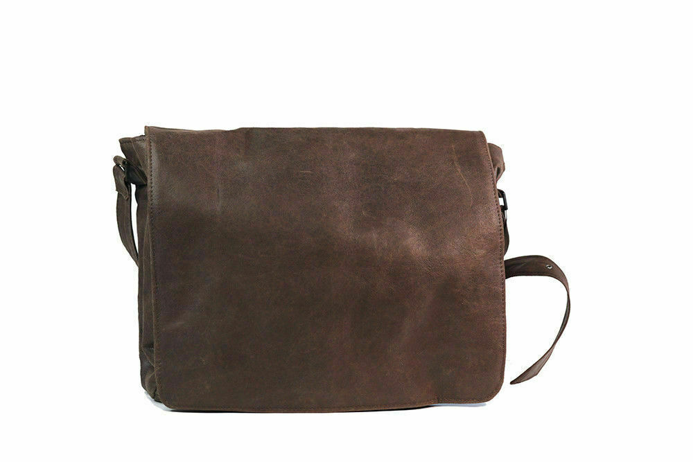 MEN'S MESSENGER SHOULDER BAG IN REAL LEATHER - POSTINO MEDIUM
