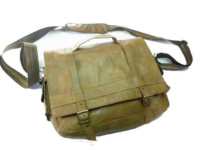 BORSONE DA VIAGGIO TRACOLLA MESSENGER IN VERA PELLE,MOD:GASTONE SAFARI TAMP