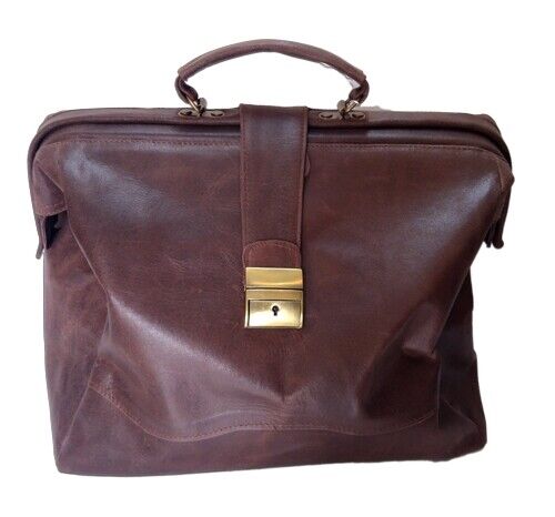 BORSA DA MEDICO IN CUOIO VERO ARTIGIANATO ITALIANO, MOD: BORSA VIAREGGIO -