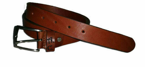 MEN'S LEATHER BELT - COGNAC COLOR- "MAKE YOUR INITIALS ENGRAVED FOR FREE"