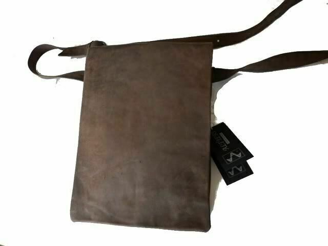 MEN'S CROSSBODY BAG IN GENUINE NABUCATA LEATHER, MOD: ALEX- BAIO NABUCATO