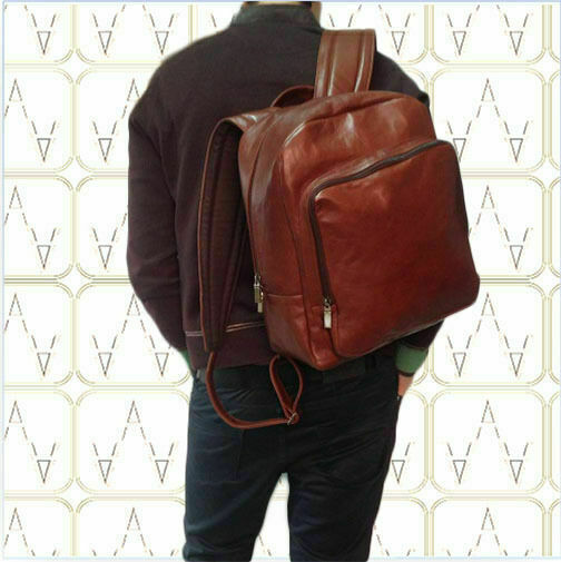 RUCKSACK RUCKSACK IN ECHTEM LEDER ITALIENISCHEN HANDWERK MOD; BRIG015