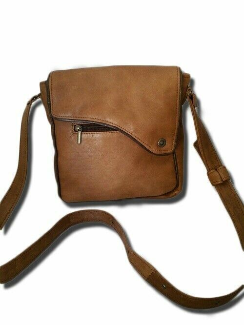 MESSENGER BAG MAN SCHULTERTASCHE AUS ECHTEM LEDER, MOD: DUMBOKAMEL
