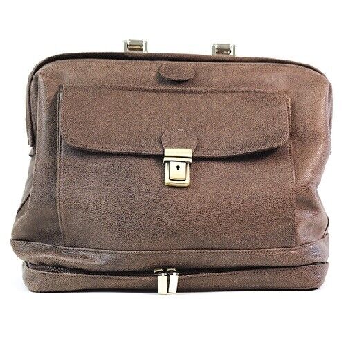 BORSA DA MEDICO VERO ARTIGIANATO ITALIANO, MOD: DOCT-NEW MARRONE MARTELLATO