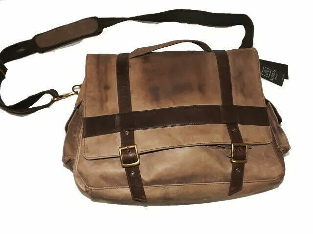 MEN'S BAG IN GENUINE LEATHER WITH LEATHER INSERTS, MOD: GASTONE - CROSS