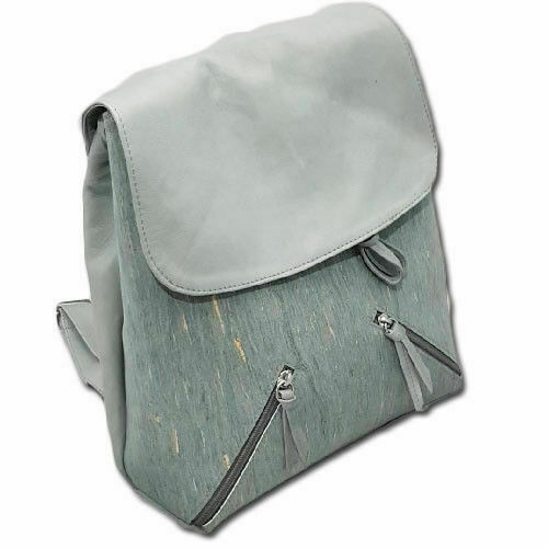 SAC À DOS FEMME EN CUIR ET LIÈGE (LIÈGE) PAPIER SUCRE MOD EDVIGE-GREY