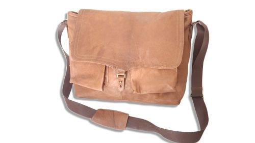 Shoulder Bag Artisan Man Genuine Leather, Mod: Tuff-Brown