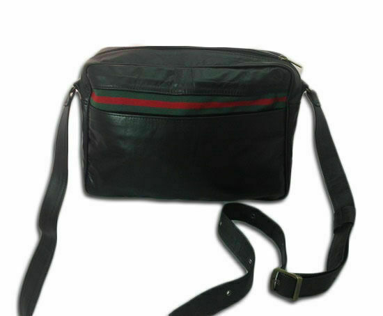 SCHWARZE LEDER-MESSENGER-TASCHE, MOD - GOL013 - SCHWARZ