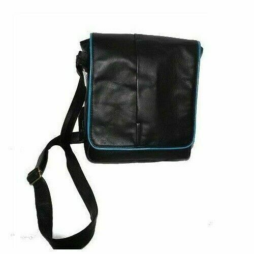 IPAD / TABLET SHOULDER BAG IN REAL CALF LEATHER, MOD: BOSS - BLACK