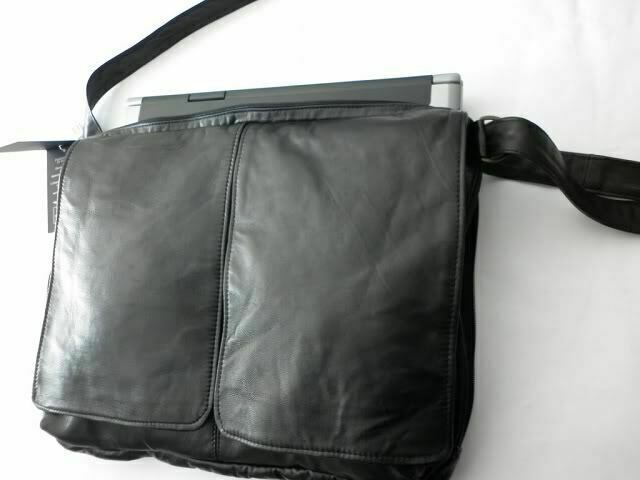 NEW NOTEBOOK AND DOCUMENT BAG IN LEATHER MOD DANNY-BLACK