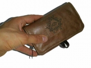 TOBACCO HOLDER IN LEATHER PAPER HOLDER, EYE ENGRAVING FILTERS