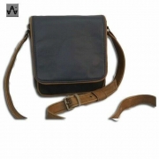 MEN'S SHOULDER BAG IN LEATHER, MOD: GIO MINI -BICOLOR