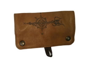 Pocket Tobacco Leather Maps Port, F
