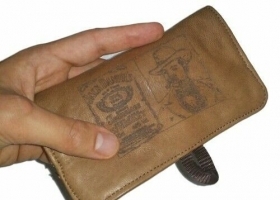 TOBACCO HOLDER IN LEATHER PAPER HOL