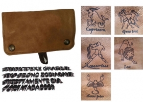 Porta Tabaco en Piel Mapas de Puert