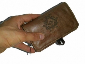 TOBACCO HOLDER IN LEATHER PAPER HOL