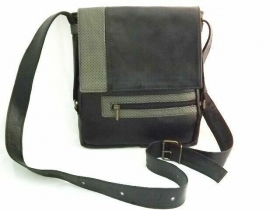 GENUINE LEATHER CROSSBODY BAG IN BL