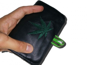 Porta Tabaco en Piel Mapas de Puert