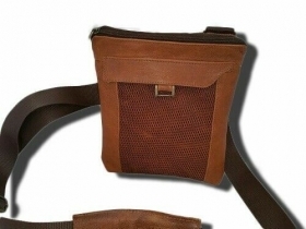 MAN BAG IN LASERED OVINE LEATHER, M