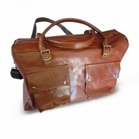 BOLSA DE VIAJE EN CUERO ITALIANO GE