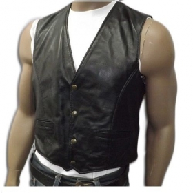 VEST LEATHER MEN\'S , REAL ITALIAN C
